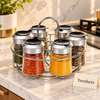 Danny Home Spice Jar Set - 7 Pcs with Round Rack