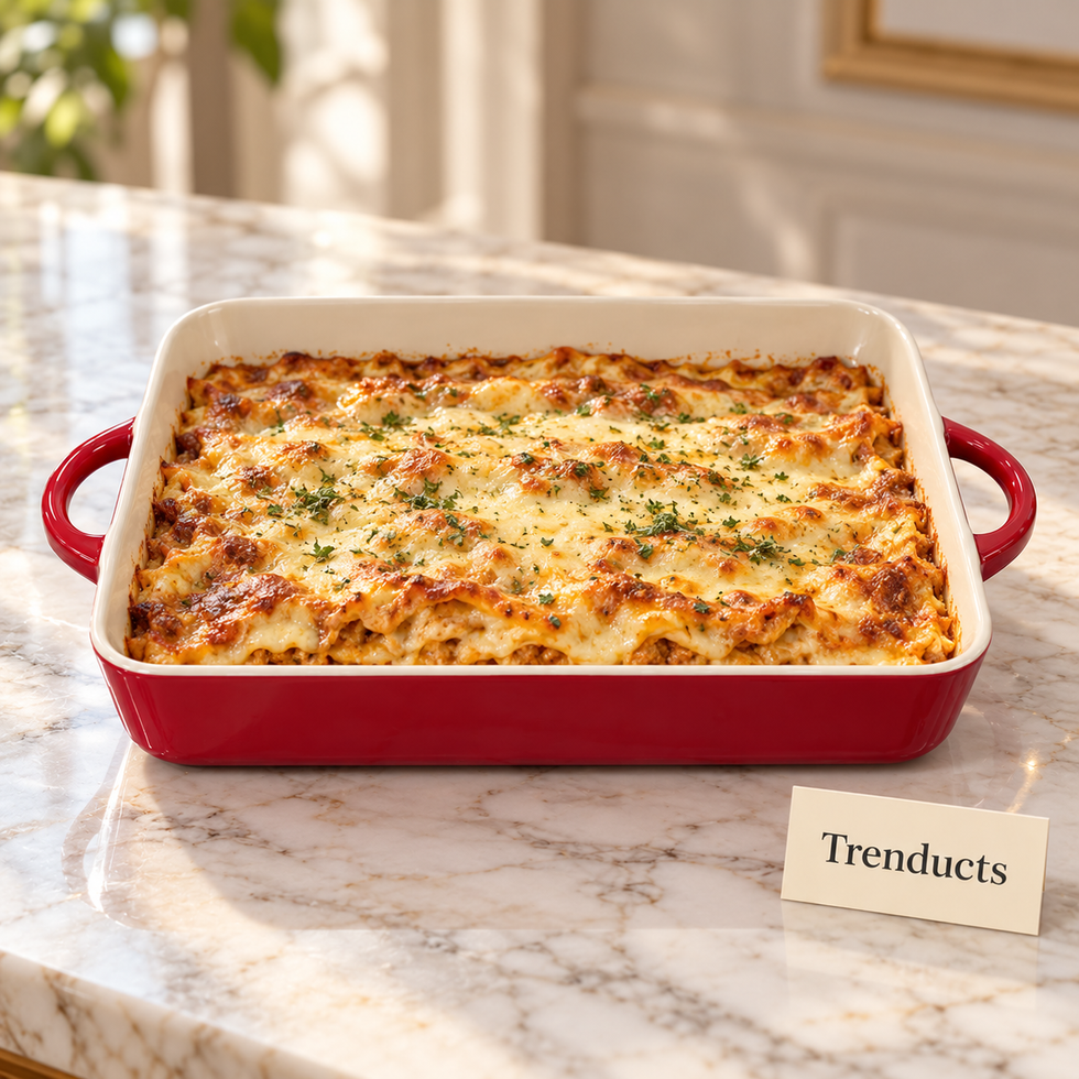 Danny Home Porcelain Baking Dish 15 Inch - Red Rectangle