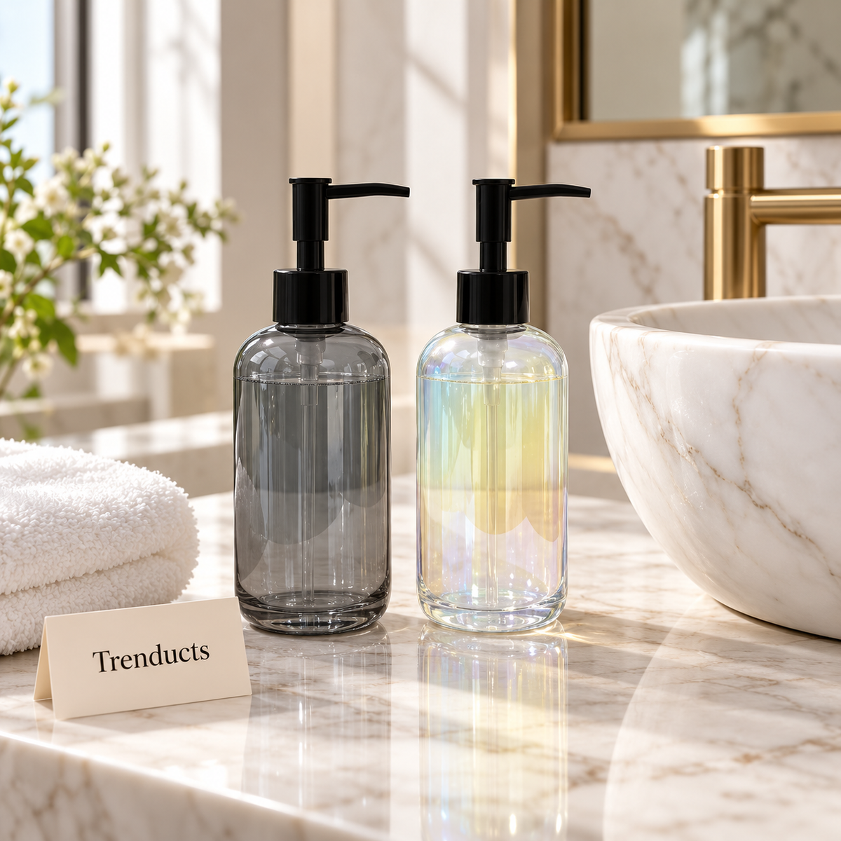 Danny Home Liquid Soap Bottle - Glass with Black Pump