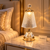 Crystal Lamp - Hexagon Diamond Cut Shade Table Lamp