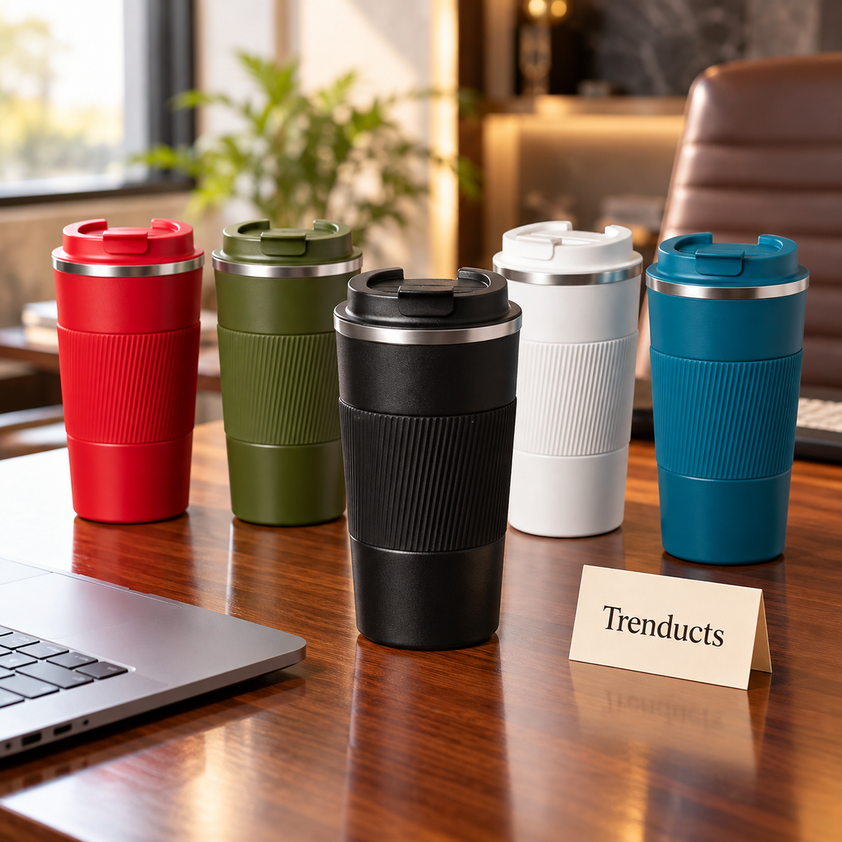 Stainless Steel 304 Coffee Tumbler - Flip Lid Travel Cup (Random)