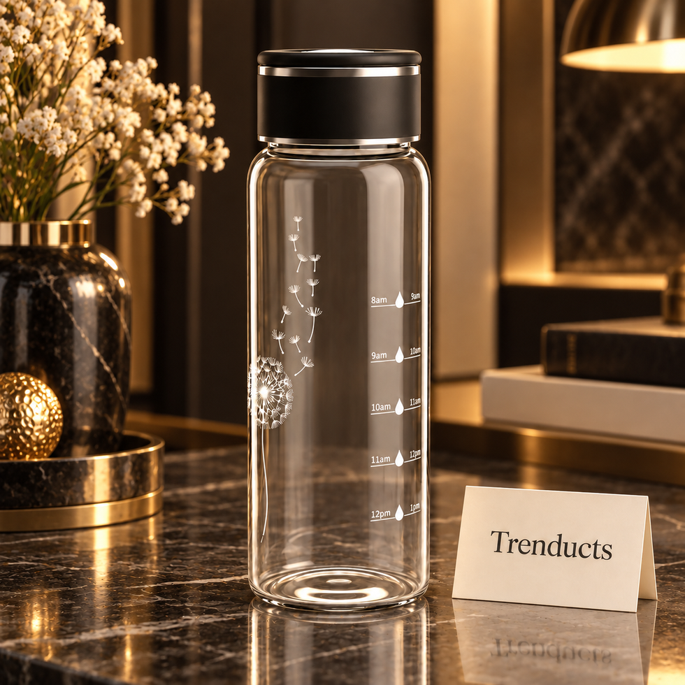 Echou Glass Hydration Bottle with Time Markers