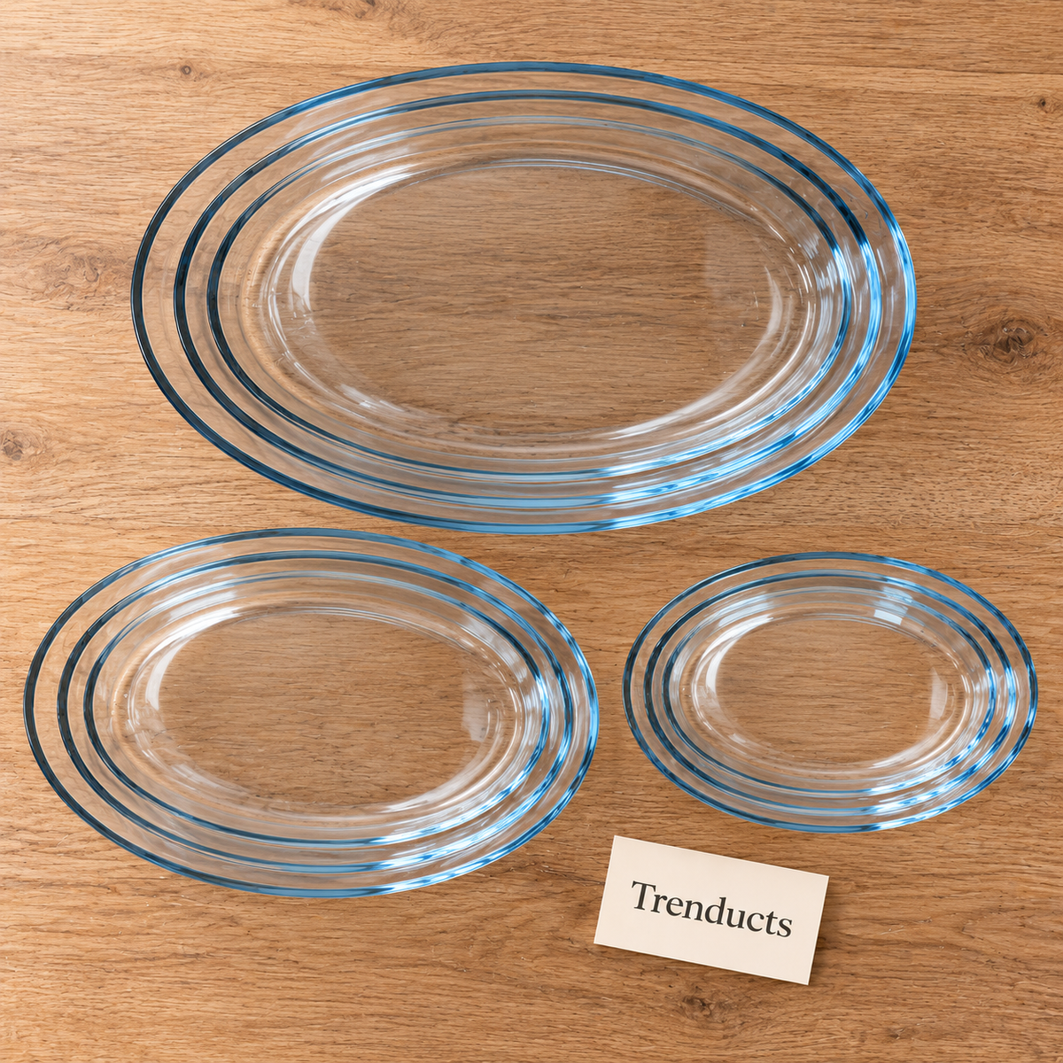 Danny Home Oval Glass Baking Dish Set - 3 Pcs