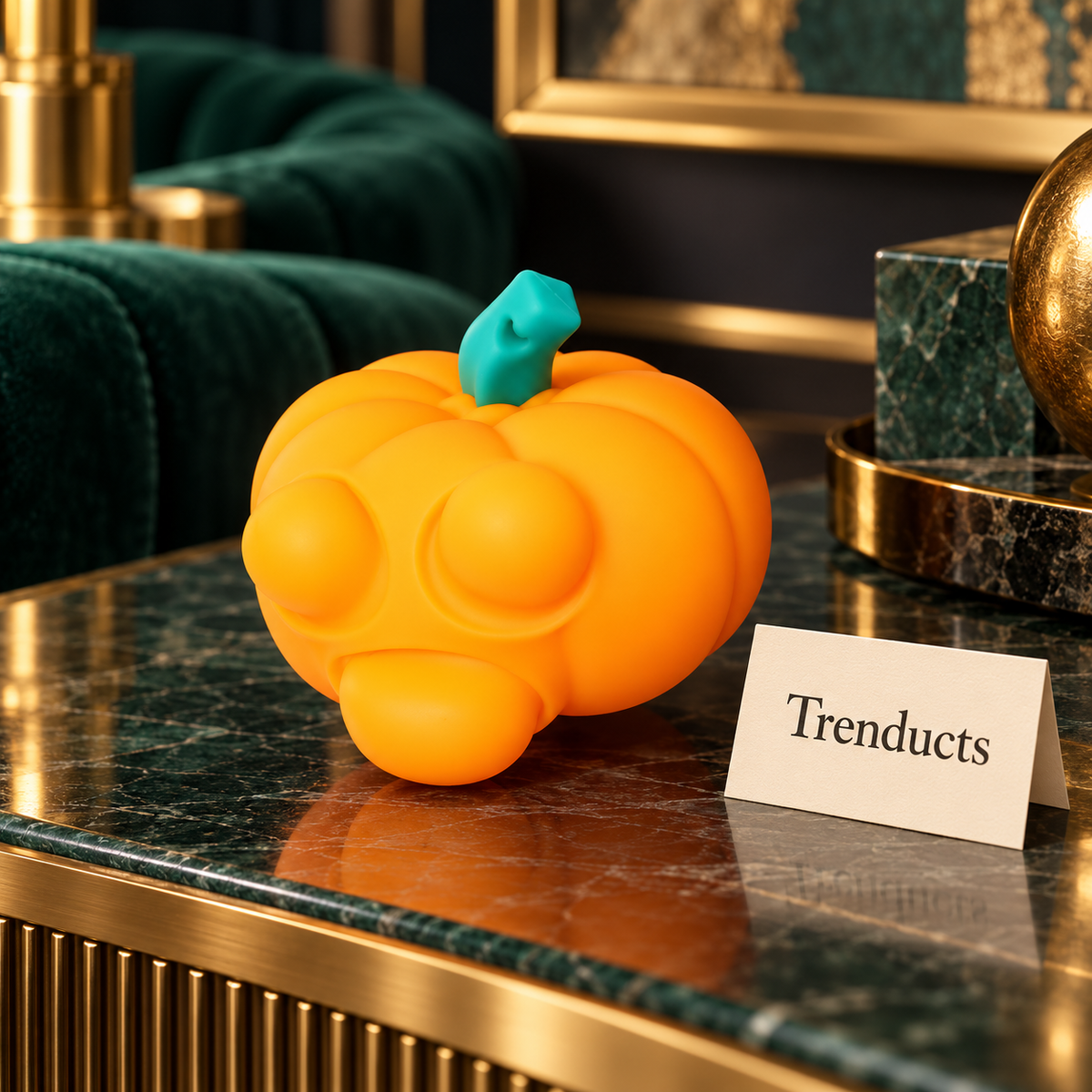 Orange Bubble-Pop Pumpkin Squeeze Fidget Toy