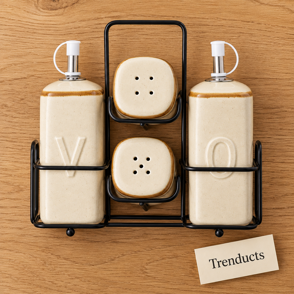 Danny Home Ceramic Castor Set 5 Pcs - Cream