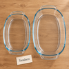 Danny Home Oval Glass Baking Pan Set - 2 Pcs 1.6L & 3L