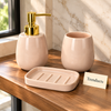 Danny Home Ceramic Bathroom Set 3 Pcs - Blush Pink