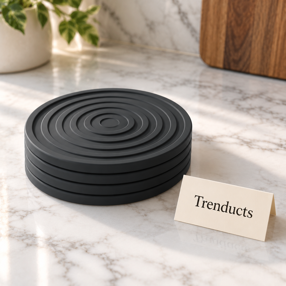 Danny Home Silicone Coaster Set 4 Pcs - Grey