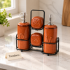 Danny Home Ceramic Castor Set 5 Pcs - Terracotta