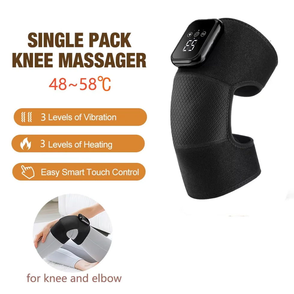 Heated Knee & Leg Vibration Massager Brace Wrap
