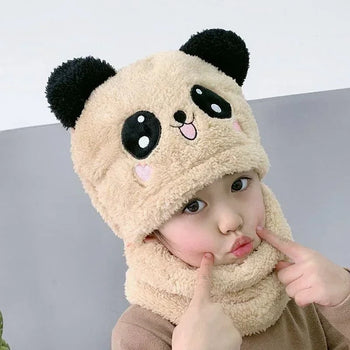Winter Baby Ear Protection Hat & Integrated Scarf Set WYT