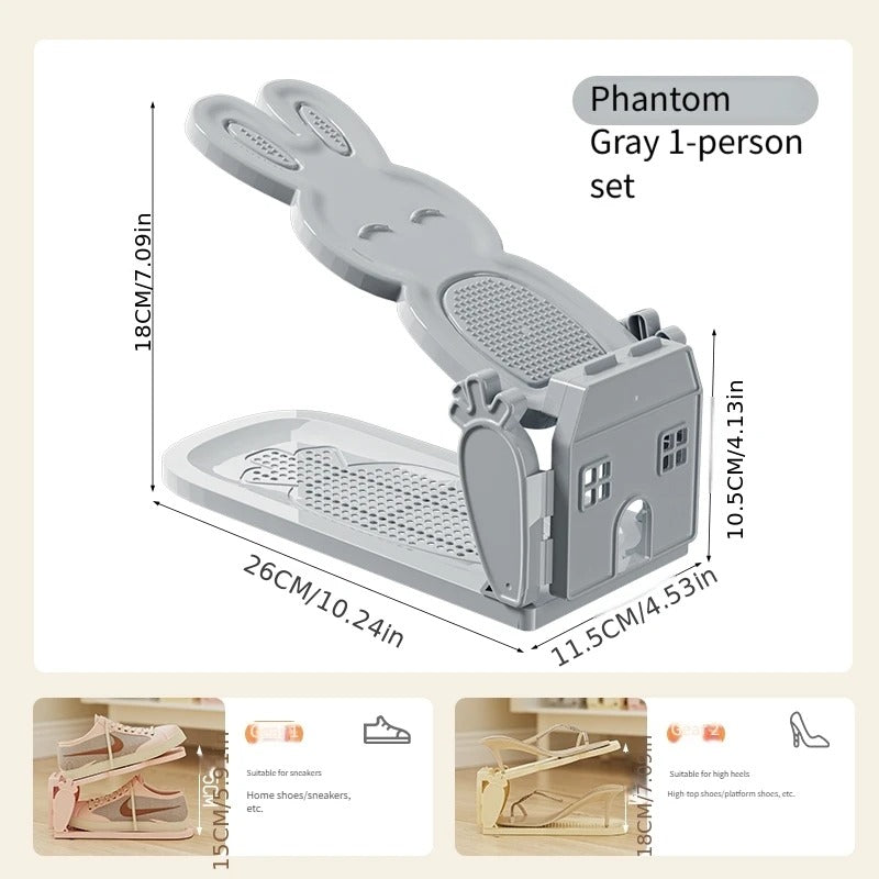 Space-Saving Adjustable Double Deck Shoe Rest (1 Pair)