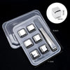 6-Piece Reusable Stainless Steel Ice Cube Set with Tong