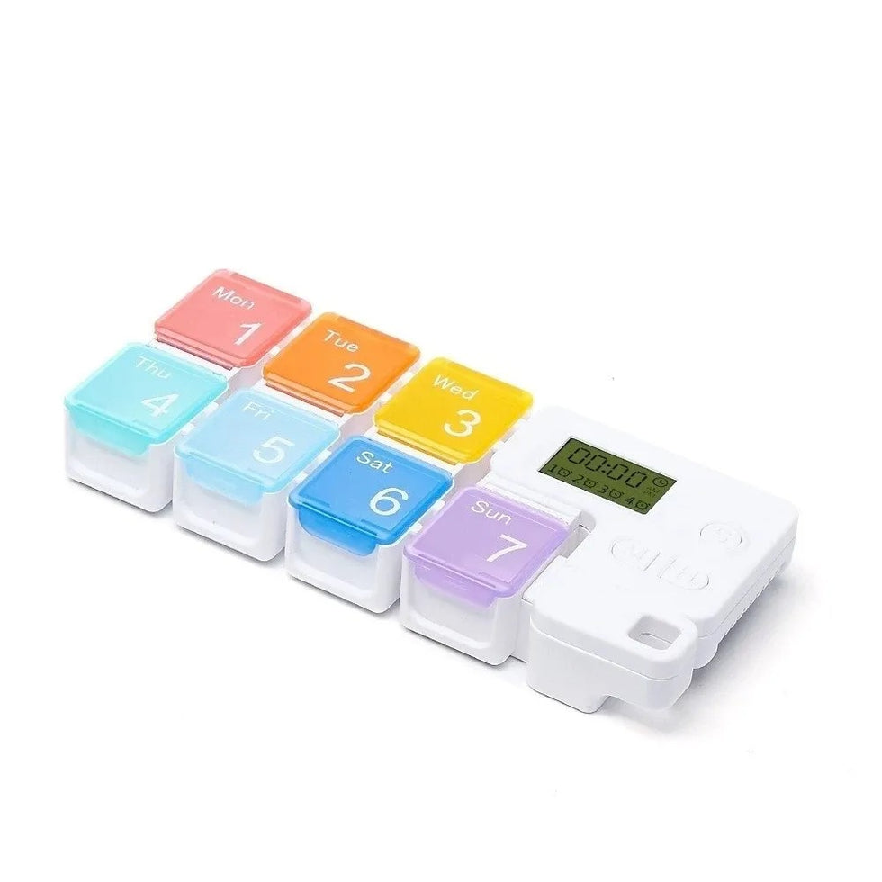 Smart Weekly Pill Organizer with Alarm Timer