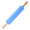 Non-Stick Silicone Rolling Pin (Belan) with Wooden Handles