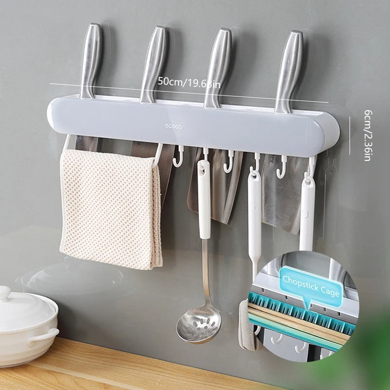 ECOCO Multifunctional Wall-Mounted Knife & Kitchen Tool Organizer (Long)