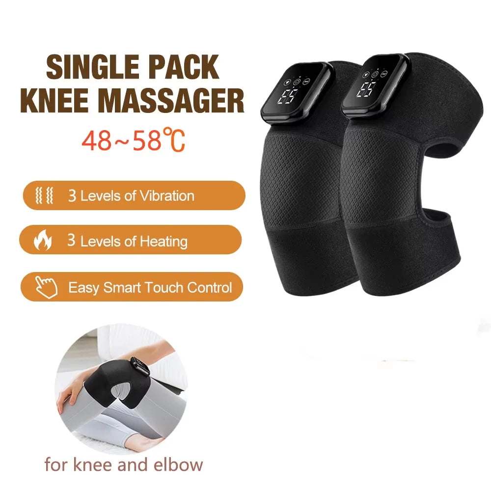 Heated Knee & Leg Vibration Massager Brace Wrap