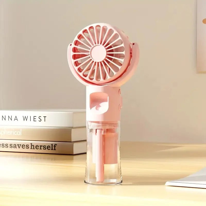 Portable Water Mist Fan: Mini Rechargeable 4-Speed Cool Spray