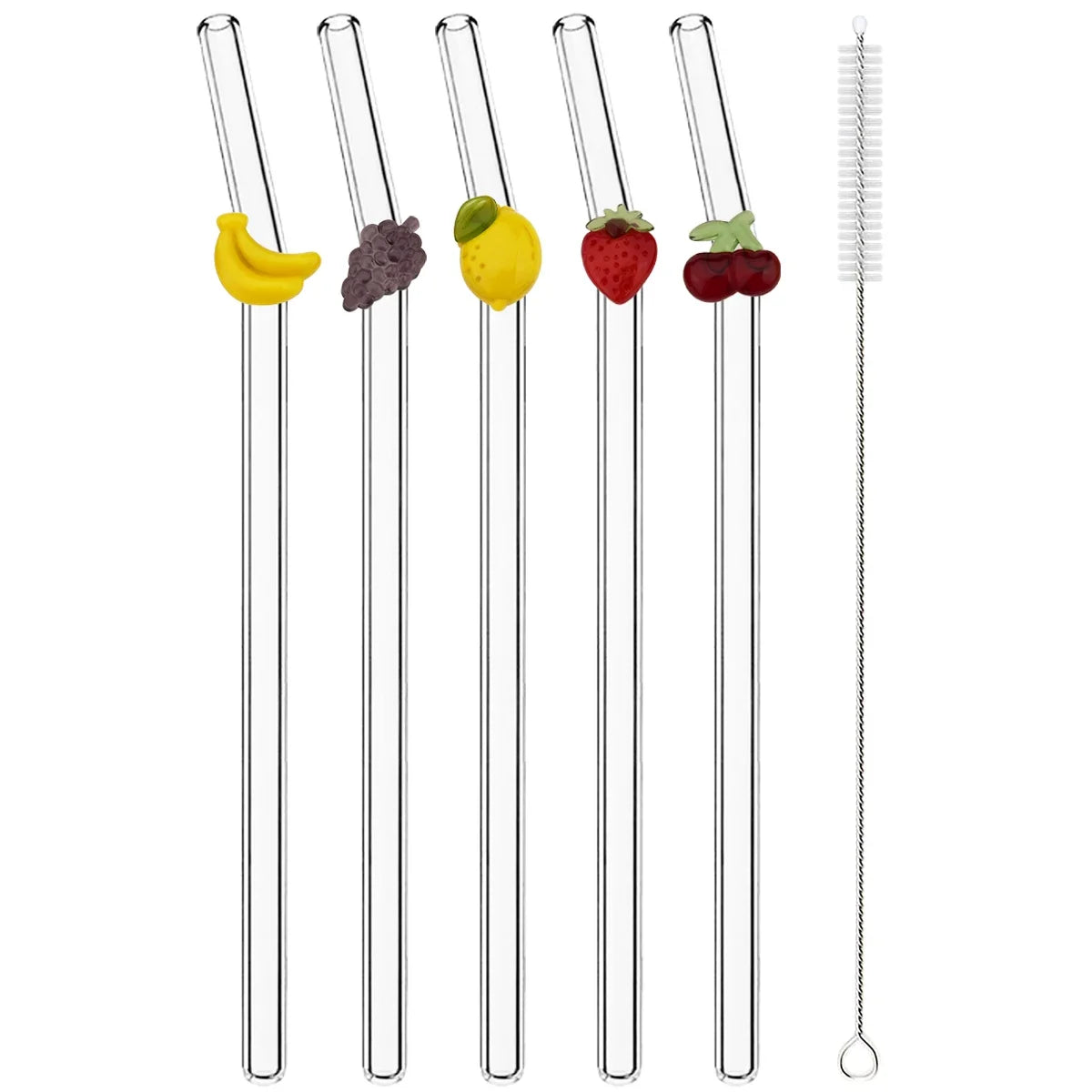 Premium 6-Piece Borosilicate Glass Straws Set – Reusable Eco-Friendly Drinking Straws