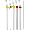 Premium 6-Piece Borosilicate Glass Straws Set – Reusable Eco-Friendly Drinking Straws