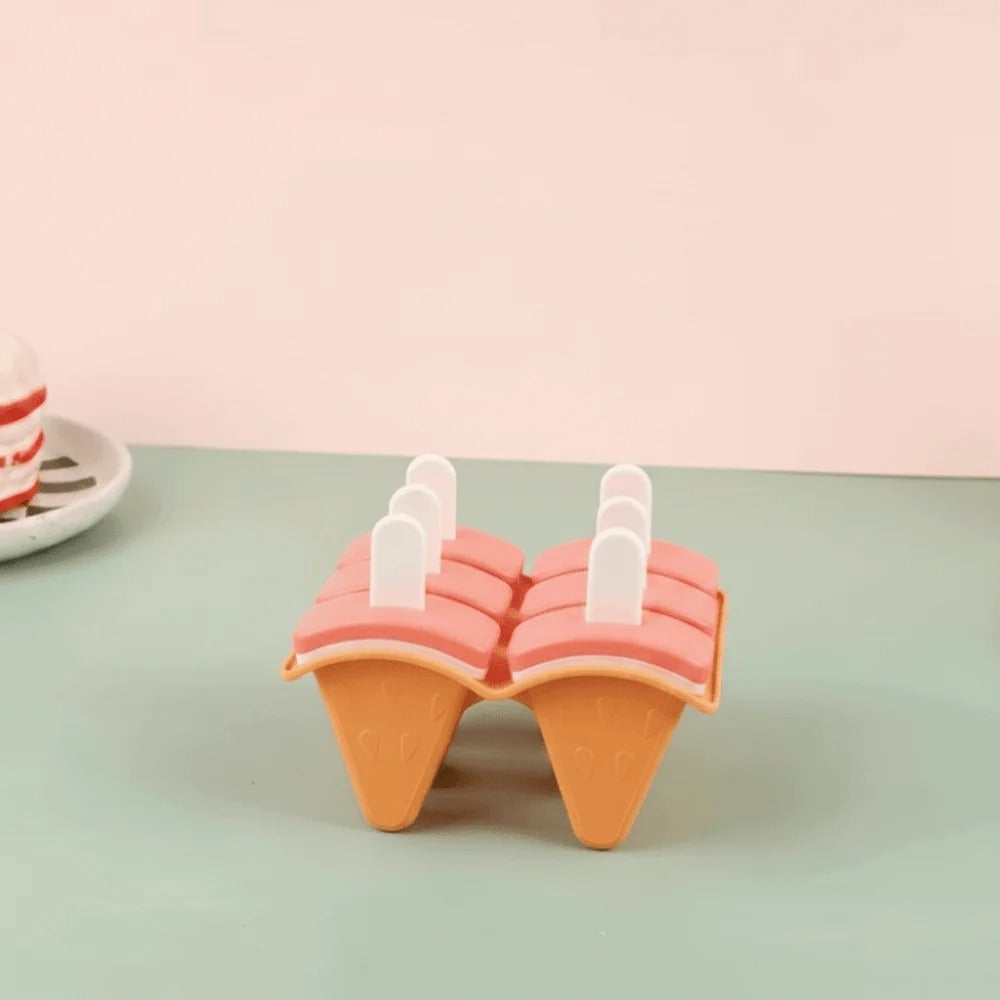 4-Piece Watermelon Popsicle & Ice Cream Maker Mold Set