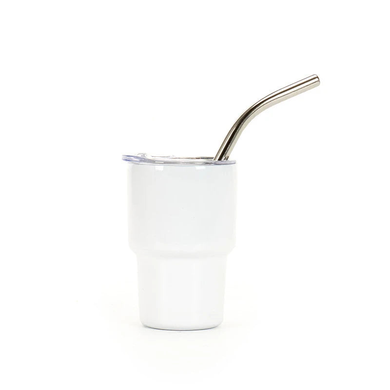 Premium Mini Stainless Steel Insulated Tumbler with Metal Straw (Random Color)