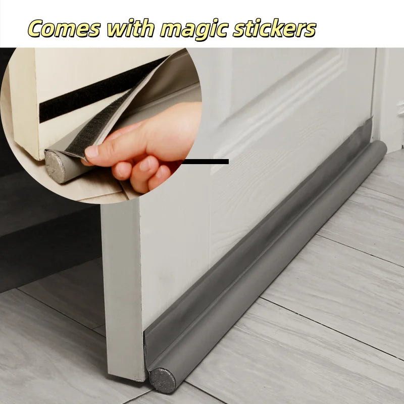 Premium Leatherette Door Draft Stopper - Double-Sided Foam Seal