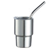 Premium Mini Stainless Steel Insulated Tumbler with Metal Straw (Random Color)