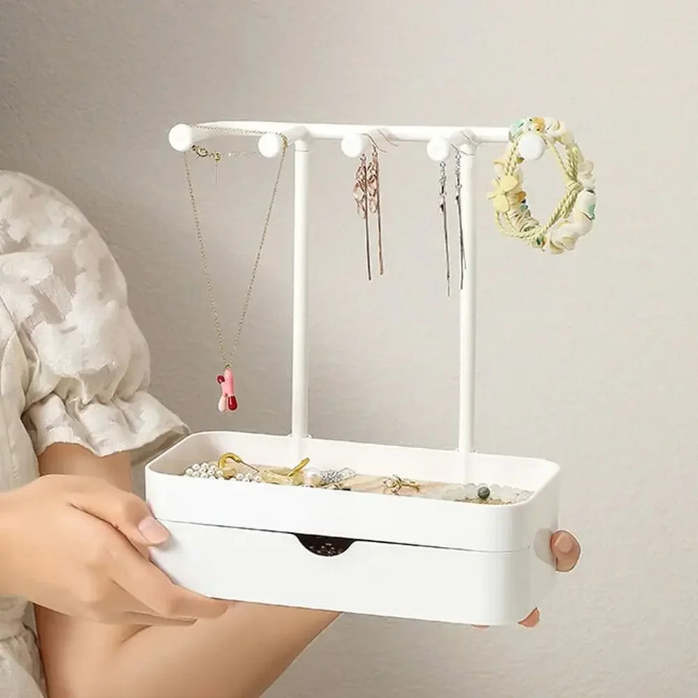 Wall-Mount Jewelry Organizer – Hanging Display for Necklaces & Earrings (Random Color)