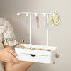Wall-Mount Jewelry Organizer – Hanging Display for Necklaces & Earrings (Random Color)