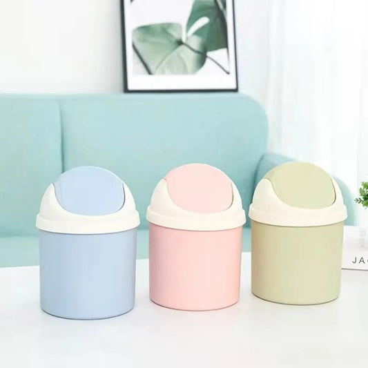 Desktop Trash Can - Push-Top Minimalist Waste Bin