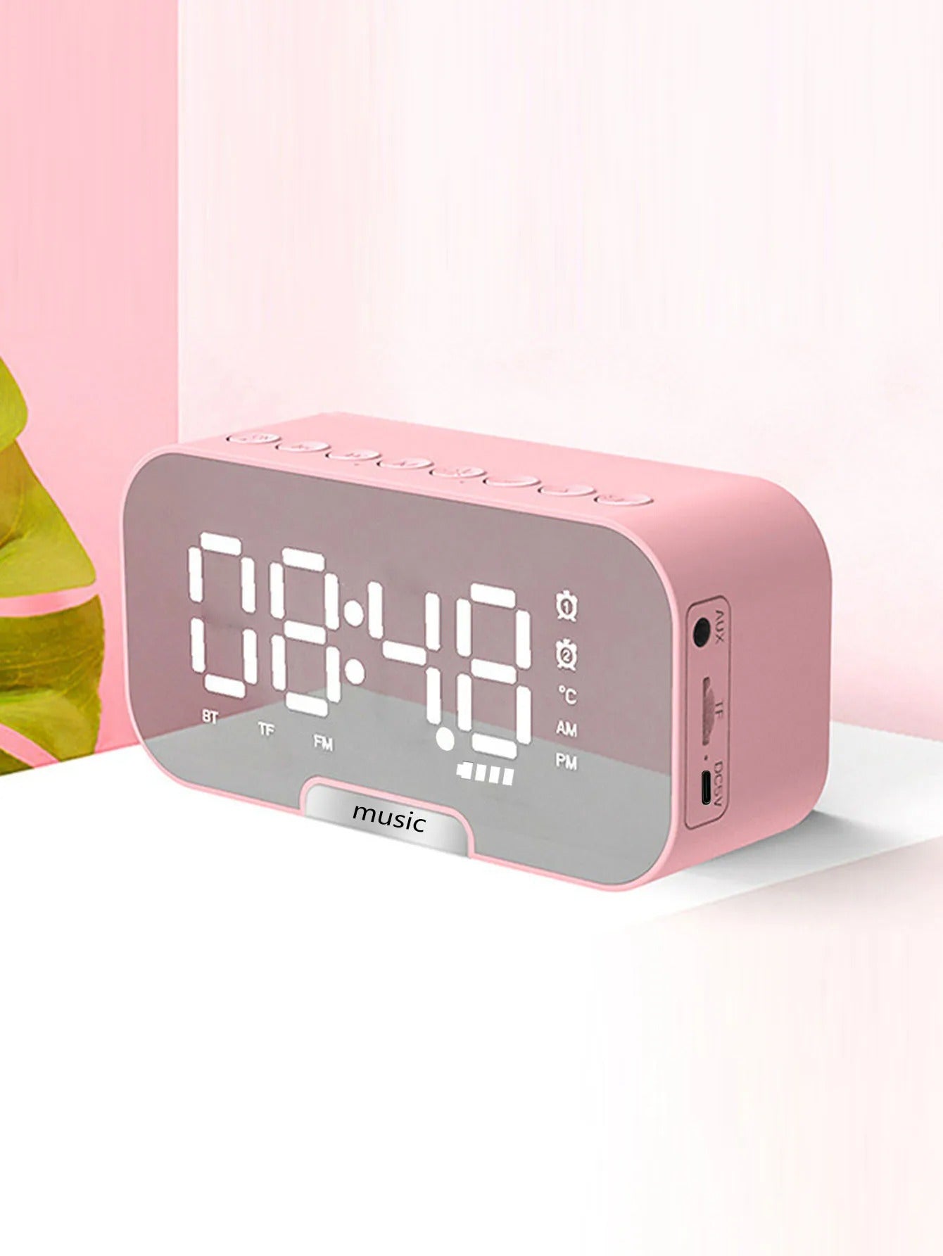 3-in-1 Wireless Bluetooth Speaker, Digital Alarm Clock & Mirror Display