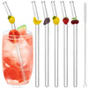 Premium 6-Piece Borosilicate Glass Straws Set – Reusable Eco-Friendly Drinking Straws