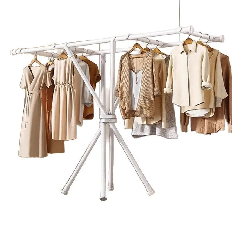 Heavy Duty Iron Cloth Rack – Foldable X-Type Garment Stand IT