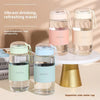 Glass Water Bottle with Leather Sleeve & Rope Handle (320ml)