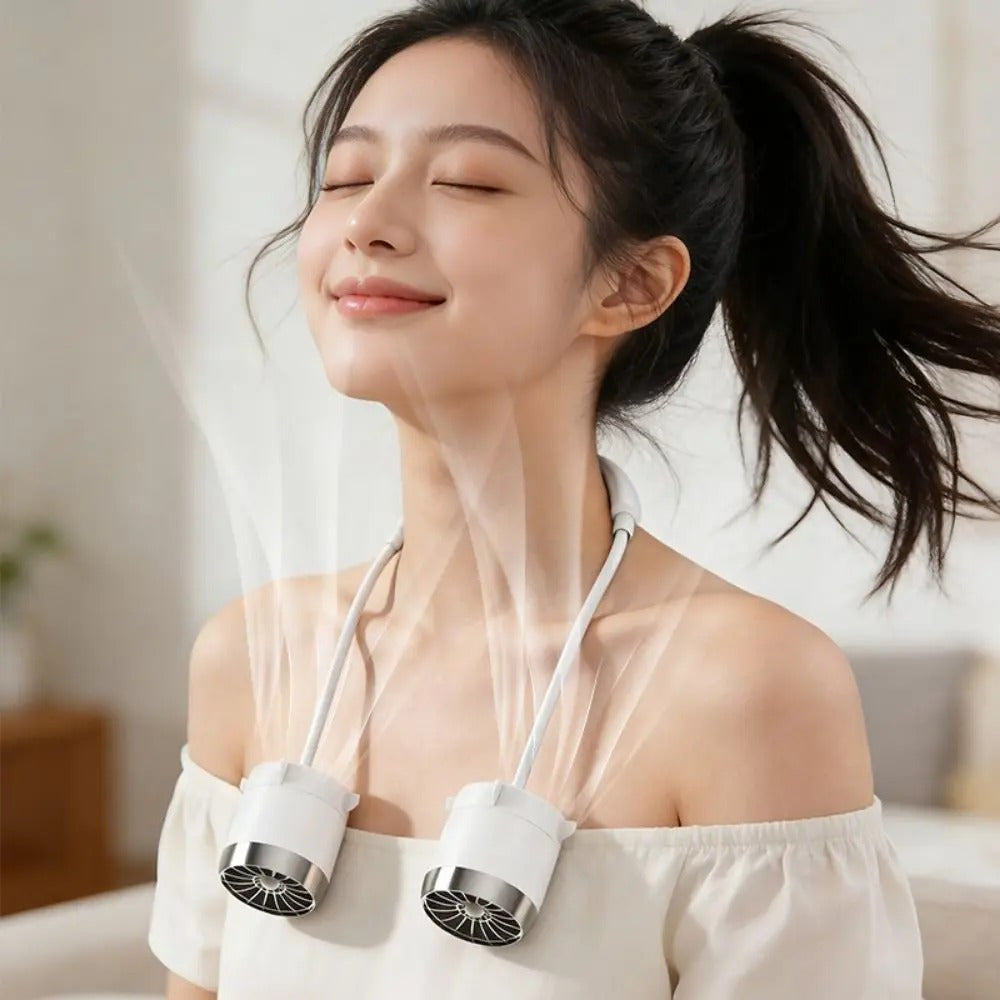 Aero-Glide Rechargeable Hands-Free Neck Fan – Portable Personal Cooler