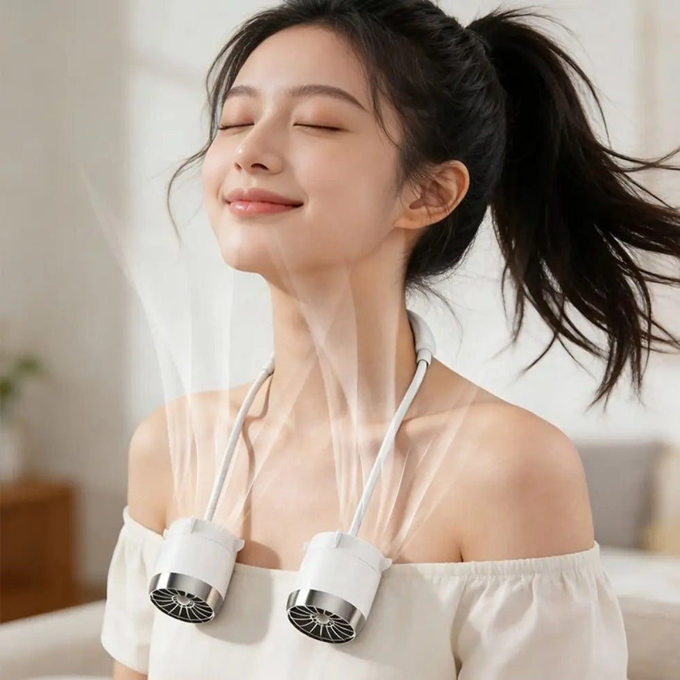 Aero-Glide Rechargeable Hands-Free Neck Fan – Portable Personal Cooler