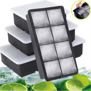 Premium Silicone Large Square Ice Cube Tray Mold