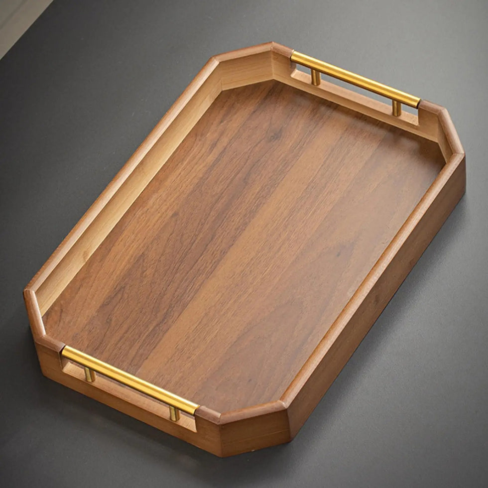 HeritageBlends 3-Piece Premium Dark Brown Wooden Serving Tray Set