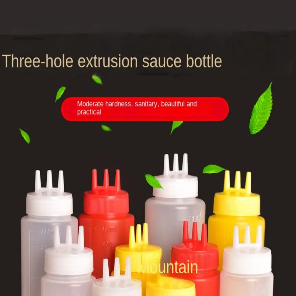 3 Nozzle Squeeze Sauce Bottle - Precision Drizzle for Kitchen & Decor