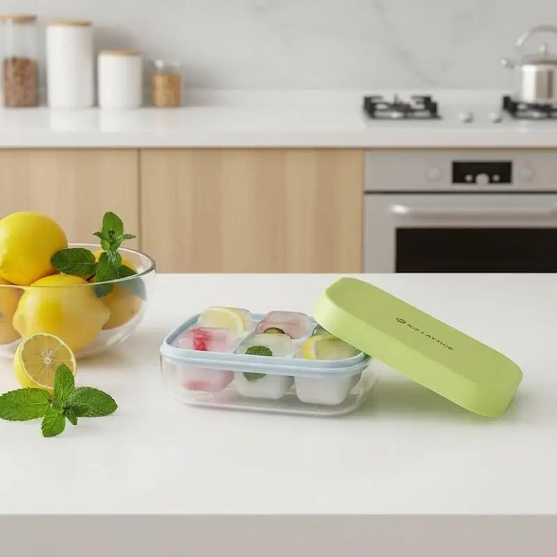 Mini Ice Cube Tray Mold with Removable Storage Bin