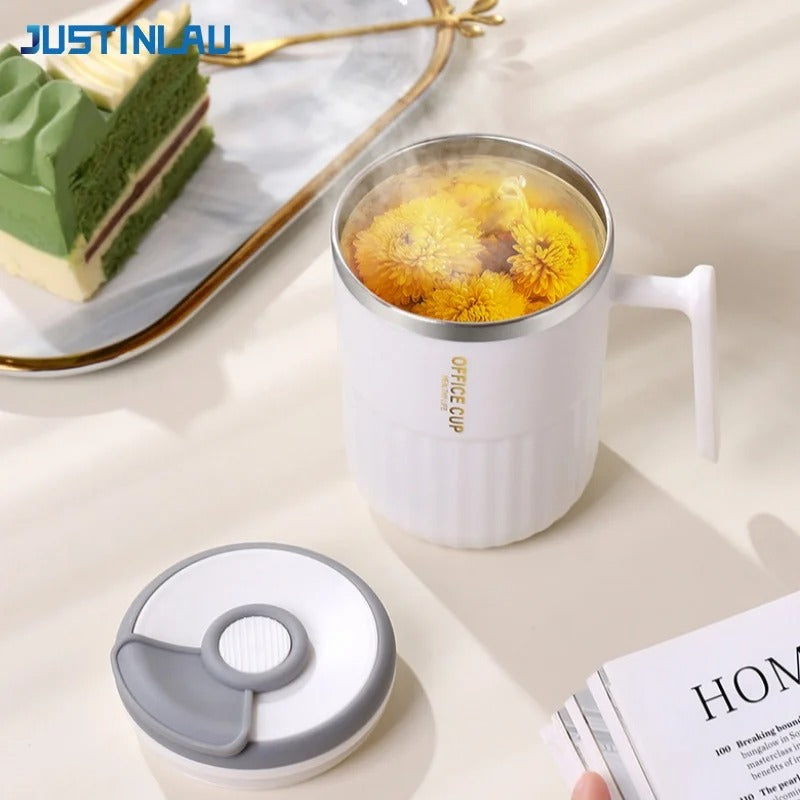 Premium Insulated Stainless Steel Coffee Mug with Straw (450ml)