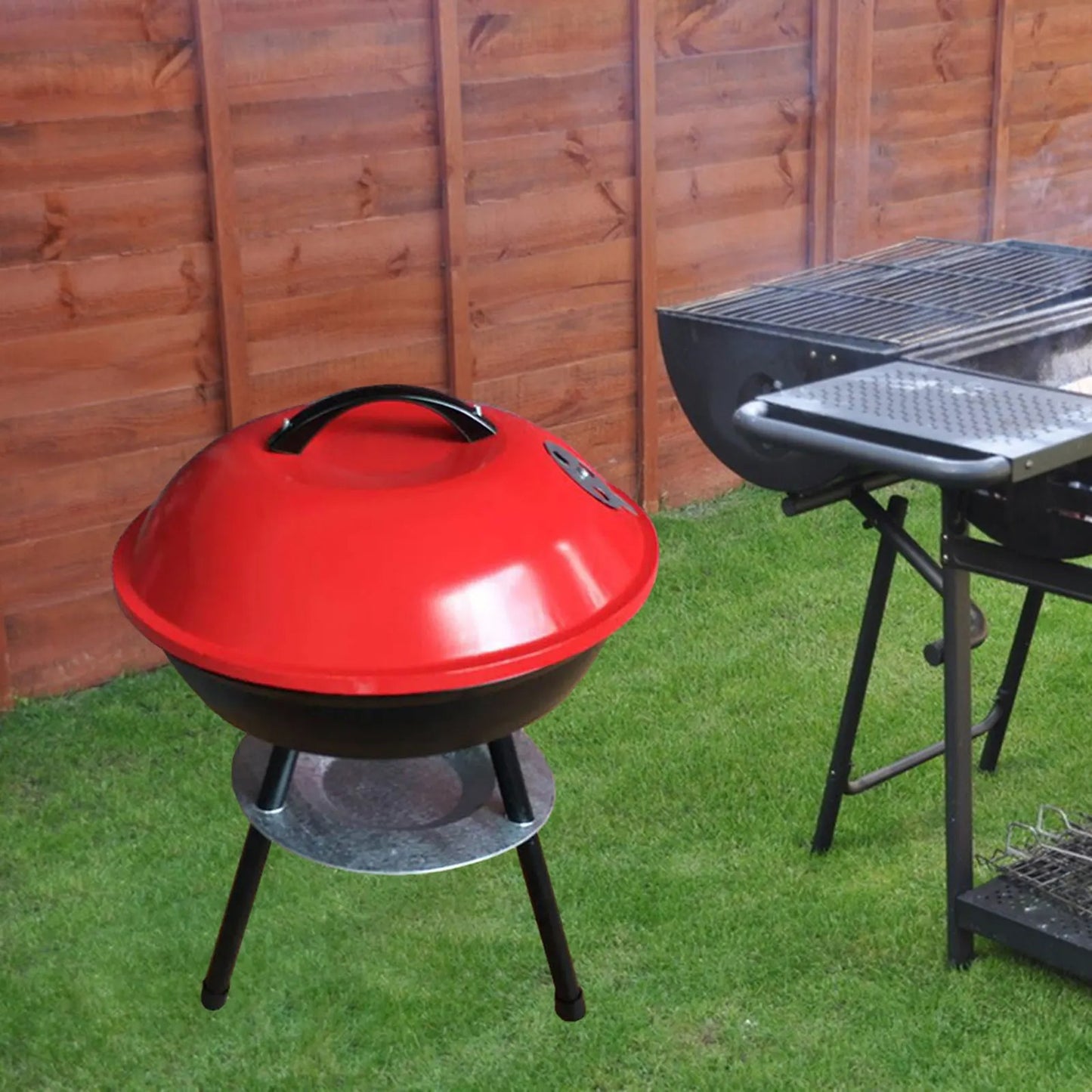 17-Inch Portable Football Charcoal BBQ Grill