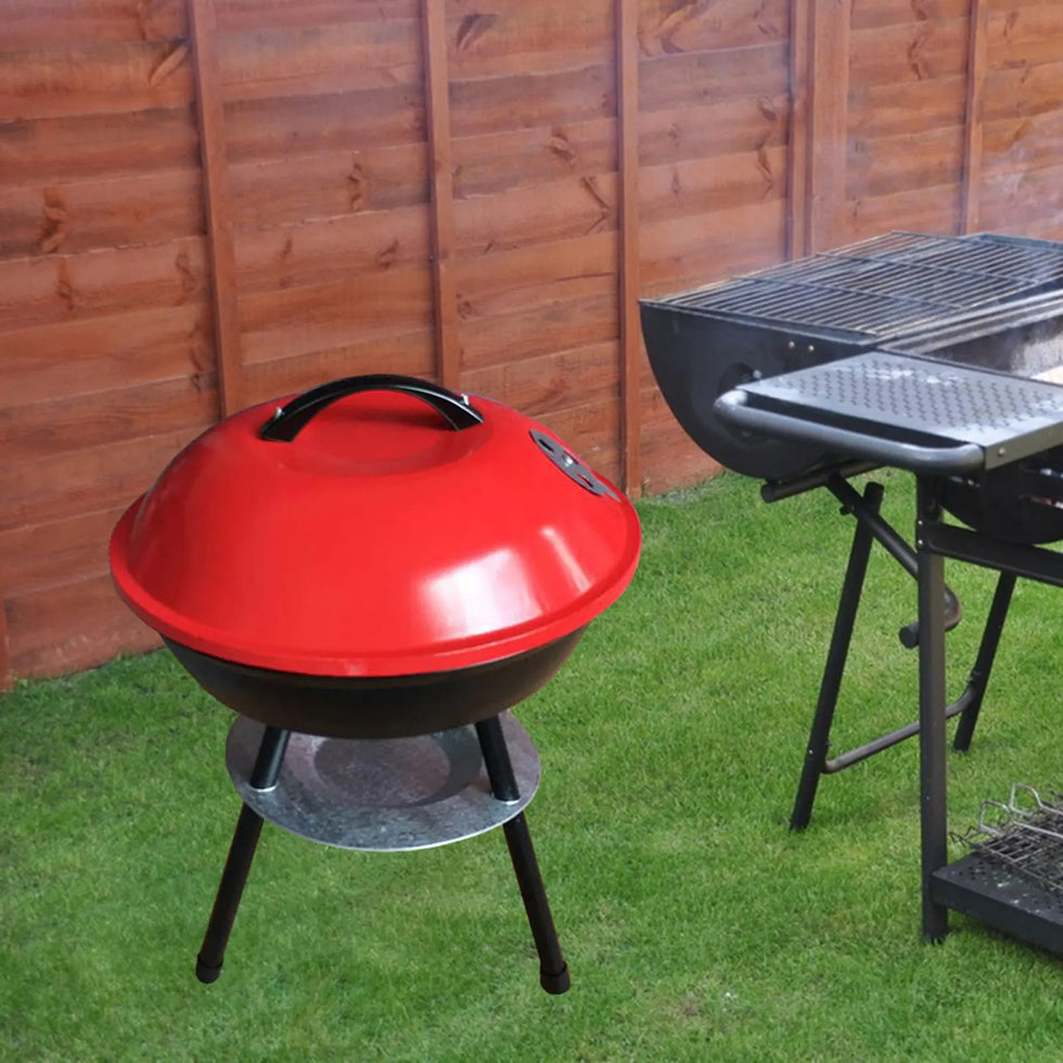 17-Inch Portable Football Charcoal BBQ Grill