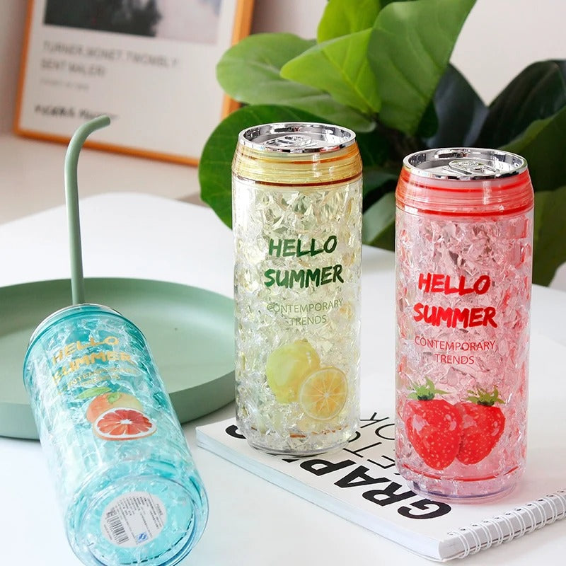 "Hello Summer" Double-Walled Gel Freezer Can - 500ml (Random Color)