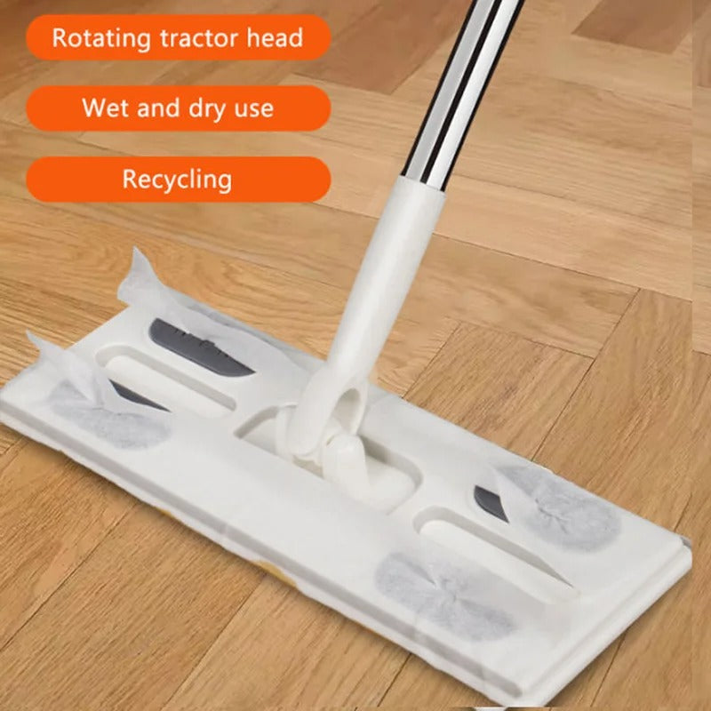 Large Flat Mop with Integrated Towel Clips – All-Surface Deep Cleaner