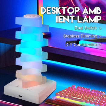 Triangle Cube Atmosphere Lamp – RGB Multi-Colour Rechargeable Desk Light KT
