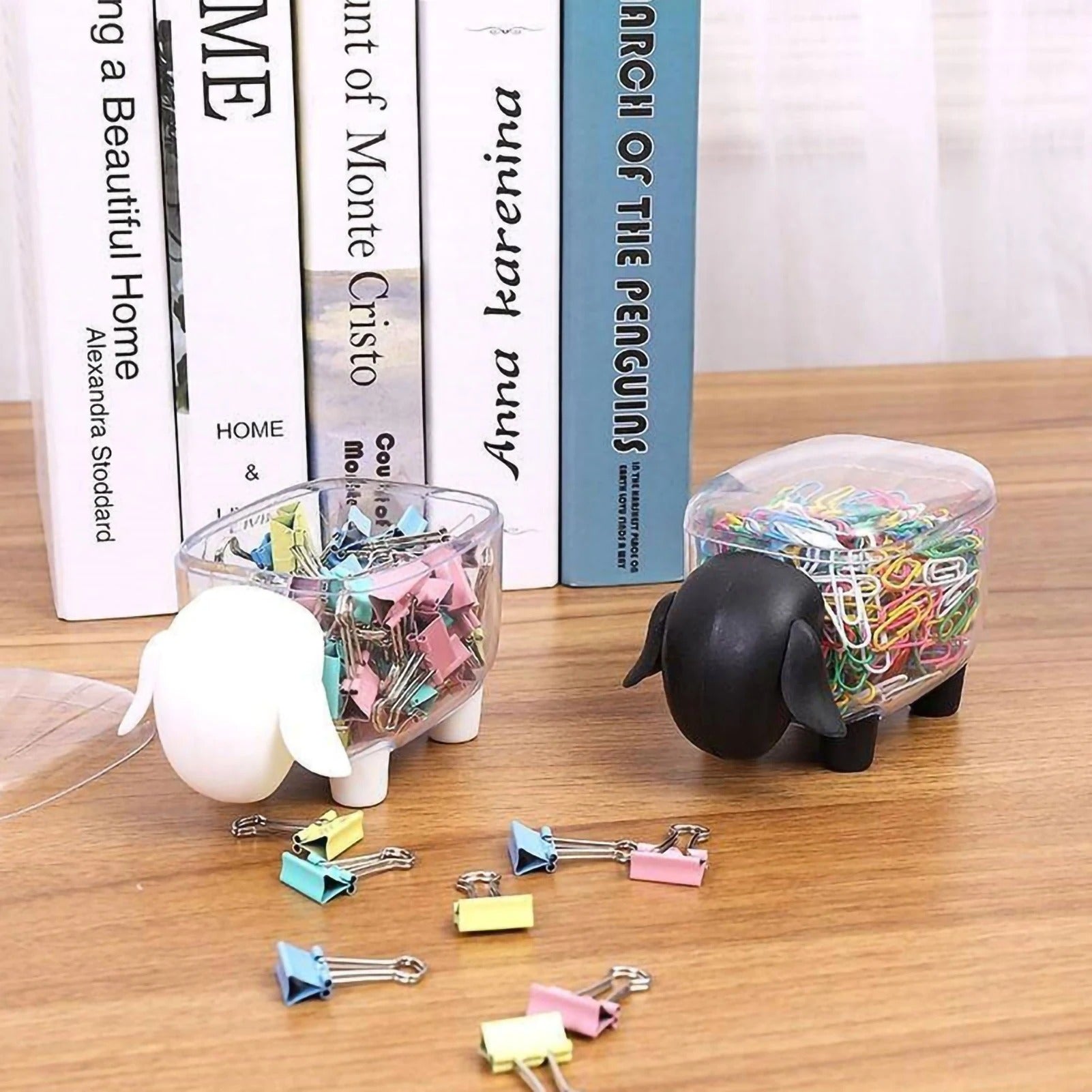 Sheep-Shaped Cotton Swab Holder – Crystal-Clear Vanity Organizer