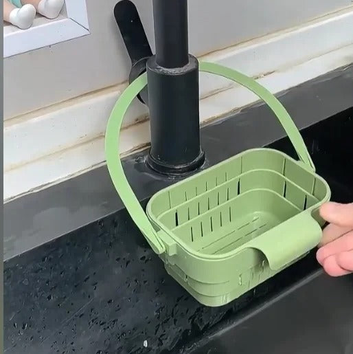 Premium Hanging Foldable Sink Drain Basket - Retractable Kitchen Filter & Organizer