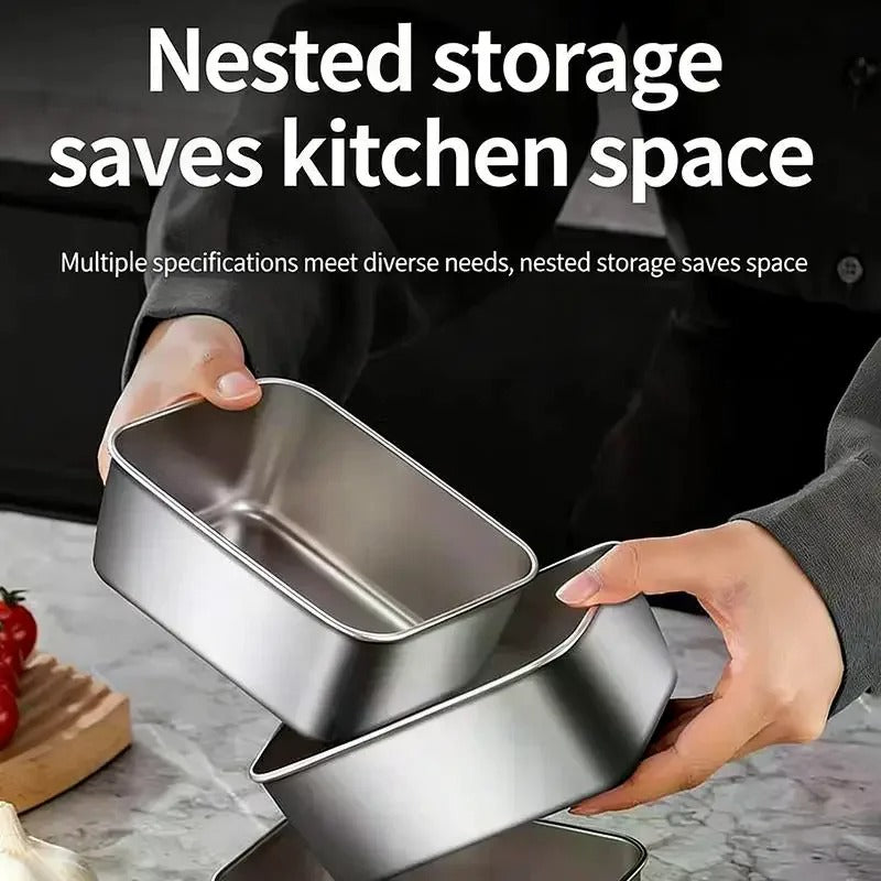 Airtight Stainless Steel Food Container Set – 4-Piece Premium Kit